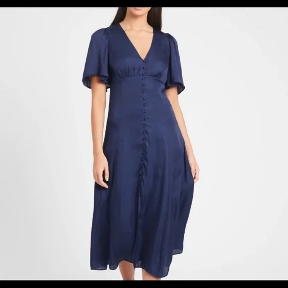 banana republic blue satin dress NEW Banana Republic Purple Satin Patterned Slip Dress